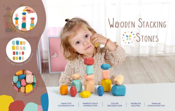 Wooden Stacking Stones - Image 2